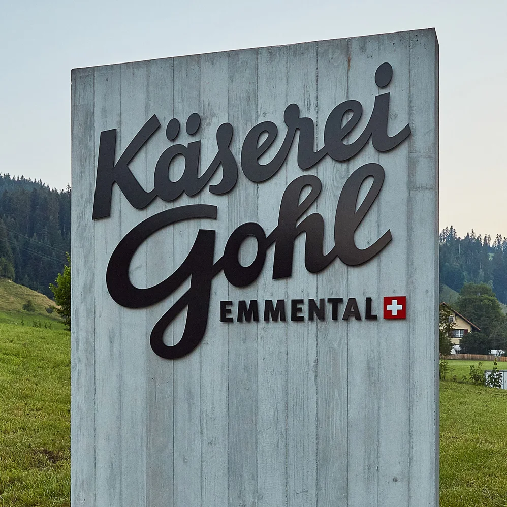 Käserei Gohl AG – Firmenschild